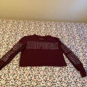 Aeropostale Maroon Cropped long sleeve
